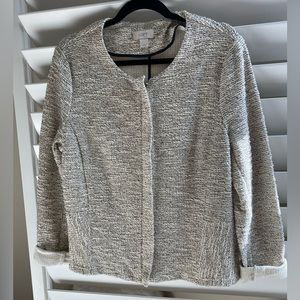 Ann Taylor Faux Tweed Zip Up Jacket
